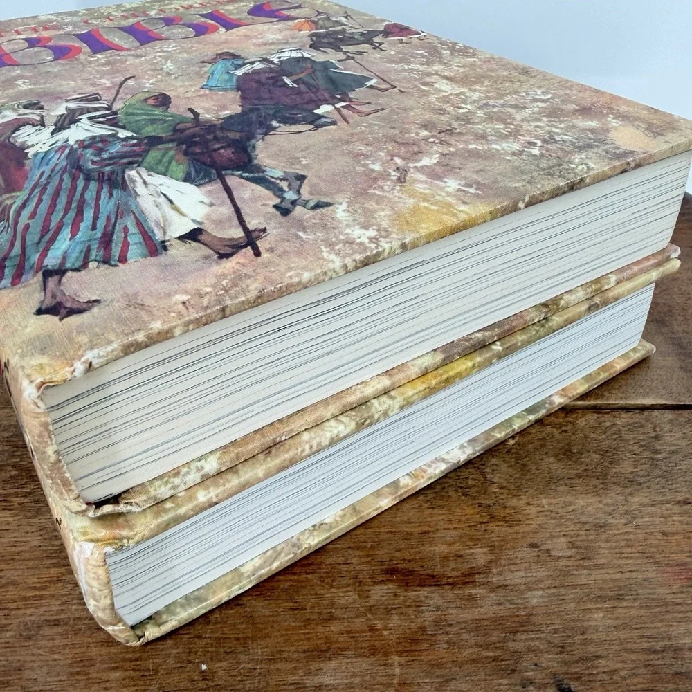 Two VTG 1965 The Children's Bible First Edition Matte Glossy Illustrated Stories